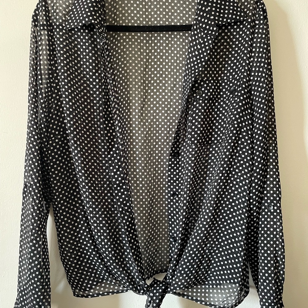 Zac & Rachel Black and White Polka Dot Blouse